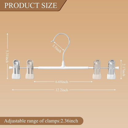 14Inch Black Pants Hangers with Clips 10 Pack Adjustable Skirt Hangers for Women Non-Slip Trousers Hanger for Jeans Clothes Hangers for Pants Heavy Duty Space Saving Shorts Hangers