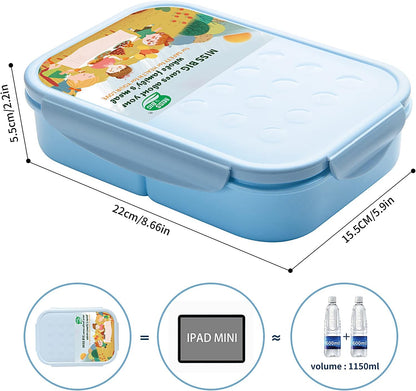 MISS BIG® Bento Box,Lunch Box Adult,Ideal Leak Proof Lunch Containers,Mom's Choice Lunch Box for Kids,No BPAs and No Chemical Dyes,Microwave and Dishwasher Safe Lunch Container (1900ml White)