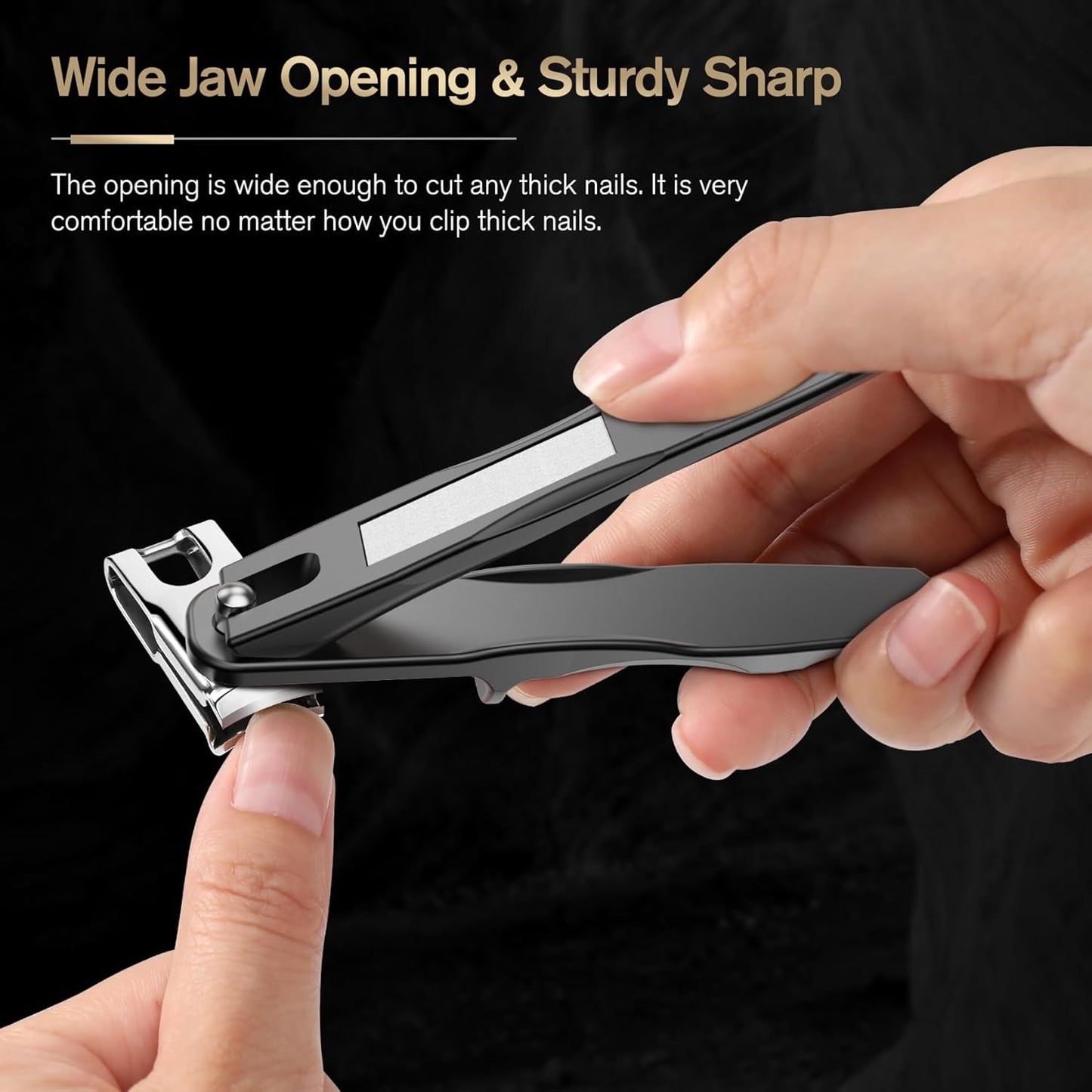 FERYES 360° Rotating Nail Clippers for Seniors, Long Handle Fingernail Clippers for Men and Women, Ergonomic EZ Grip Toenail Clippers for Thick Nails