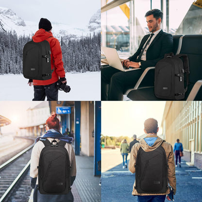 Laptop Backpack,Anti Theft Business Travel Backpack for Men Women Work Bag Slim Laptop Bag with USB Charging Port Lock,Durable Water Resistant Computer Bag Fits 15.6 Inch Laptop Notebook,Black