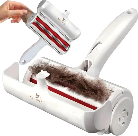 Pet Hair Remover Roller, Reusable Animal Hair Removal Brush for Dogs and Cats, Self Clean Pet Fur from Carpet, Furniture, Rugs, Laundry, Clothes and Bedding, Sofa (Red)