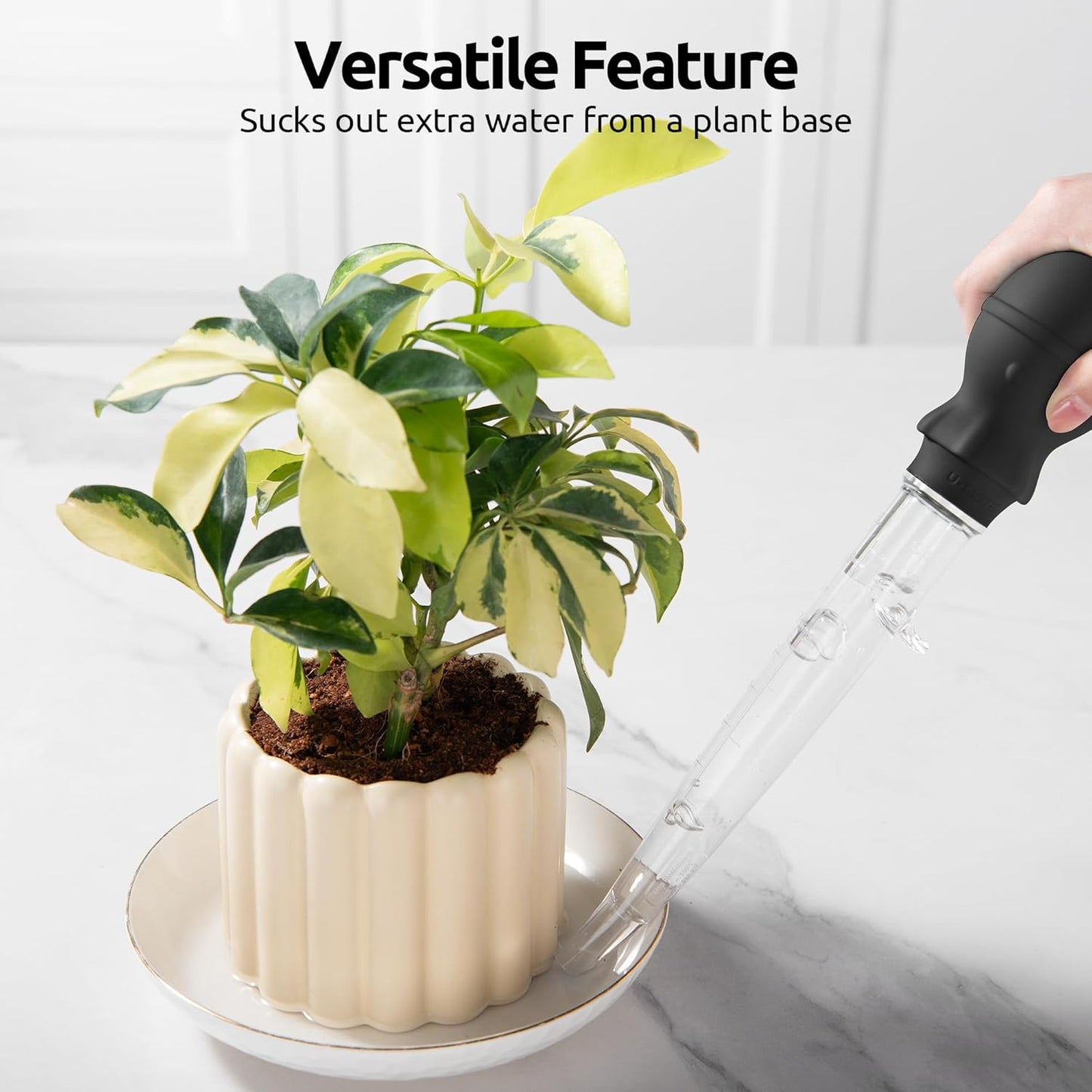 U-Taste 1.5oz Angled Turkey Baster - 228.2ºF Heat Resistant Food Grade Silicone Large Octopus Bulb Baster Set with Cleaning Brush for Cooking Basting Meat Poultry Beef Chicken (Black)