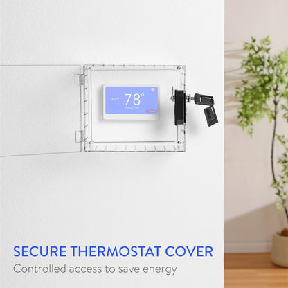 Fortstrong Thermostat Lock Box - Security AC Cover with Dual Combination and Key Locks - Air Conditioner Temperature Control Lockable Boxes - Locking Covers for Thermostats on Wall