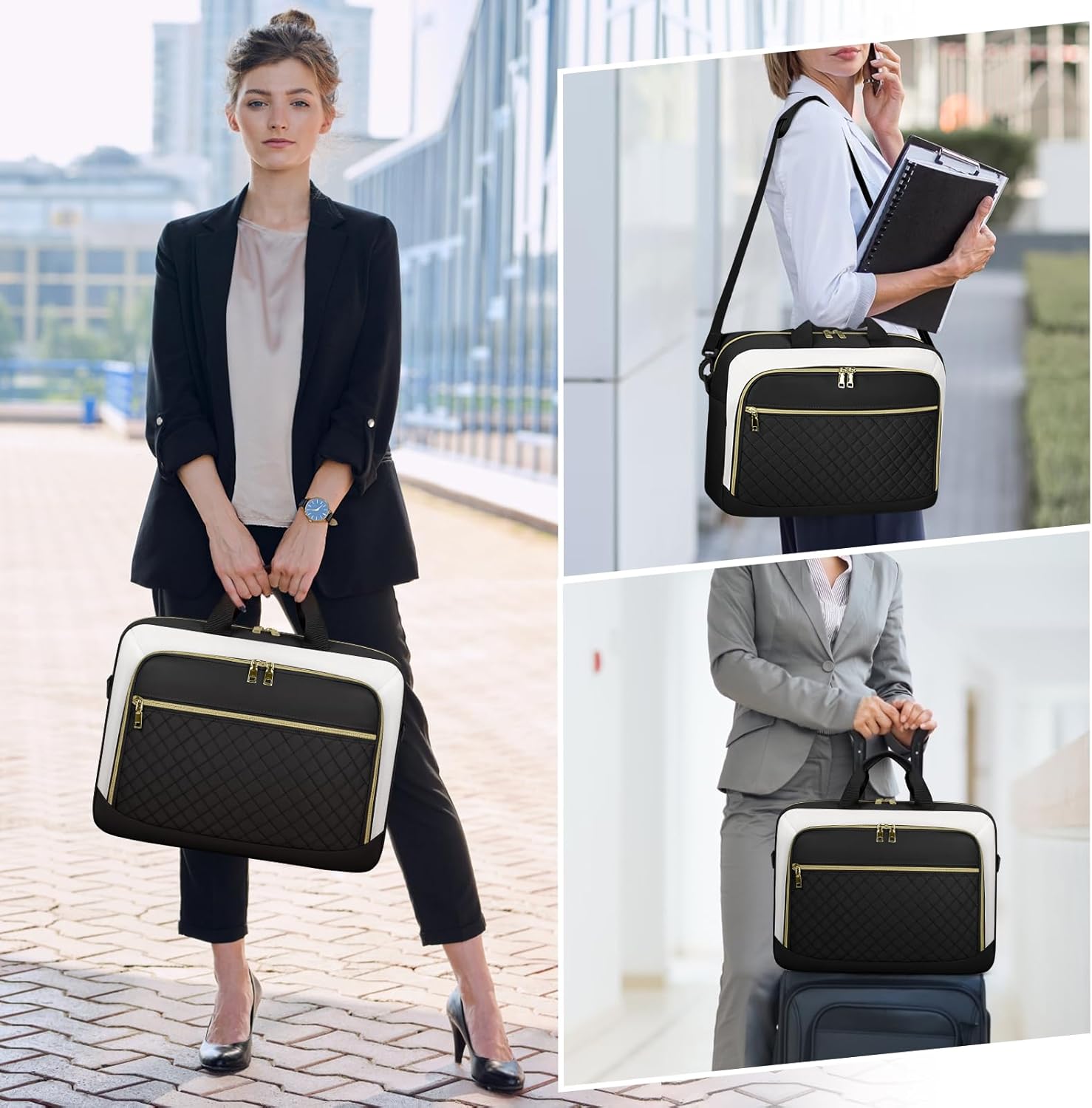 Laptop Bag 17 Inch Laptop Briefcase for Women Waterproof Computer Messenger Bag Professional Laptop Case for Business Work - PuriLite