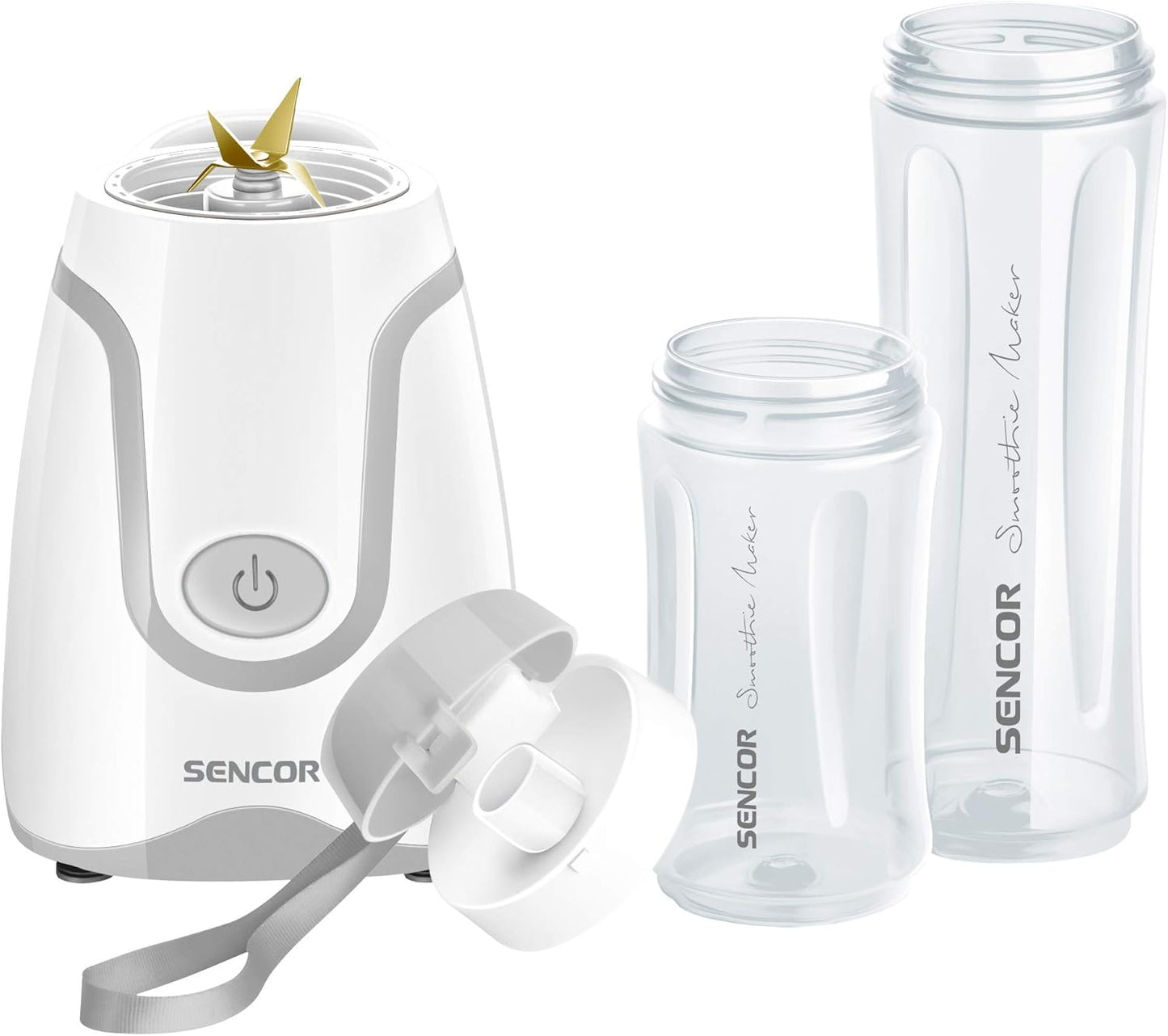 Sencor SBL2200WH 300W Smoothie Blender with 2 Impact Resistant BPA Free Bottles, White