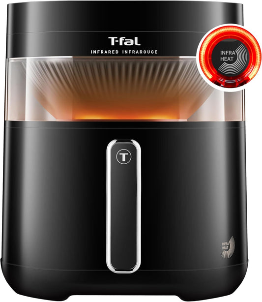 T-fal Infrared 2.0 Air Fryer, 8-in-1, Extra Large 7L / 7.3Qt., Infra-Heat Technology, Dual heating design, No pre-heating, Faster, Juicier and Crispier, Black