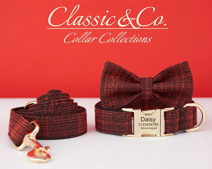Custom Engraved Dog Collar with Name and Phone Number, Personalized for Small, Medium, and Large Dogs (Plaid)