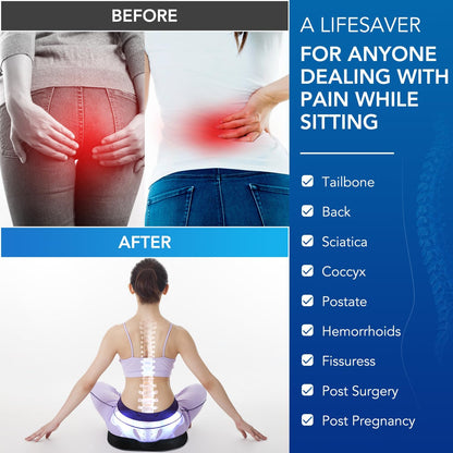 Gel Lumbar Support for Office Chair Back Support for Lower Back Pain Relief Cooling Chair Back Support Cushion Improves Posture Back Rest Memory Foam Back Support Pillow for Gaming Chair, Driving Seat