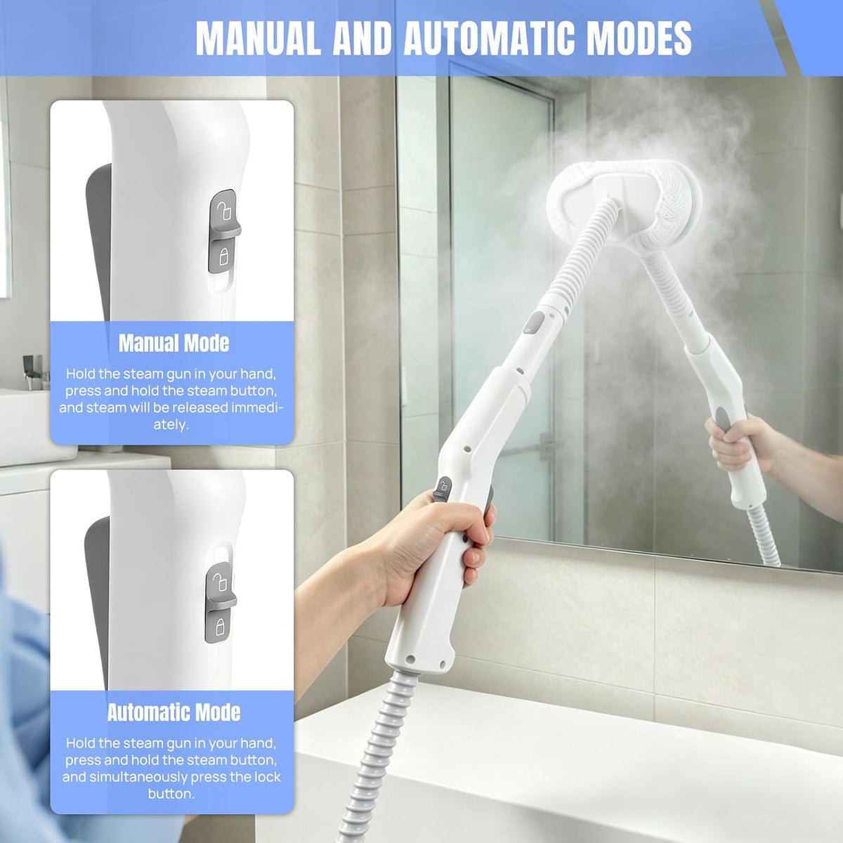 Steam Cleaner,5 Bar Handheld Steamer & Steam Mop,Steamer Cleaning for Home