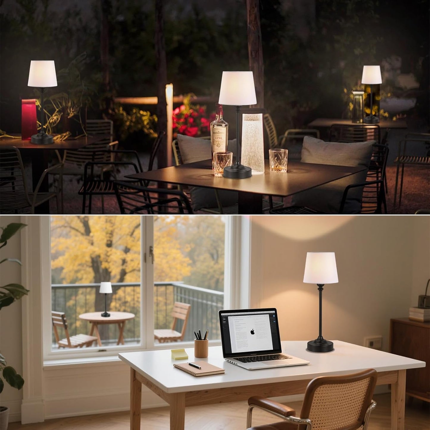 Rechargeable Cordless Table Lamp: 3000k Stepless Dimming, 1 Pack Brass 4000mAh Battery Operated Wireless Touch Lamp for Dining Table, Counter, Living Room, Bedroom