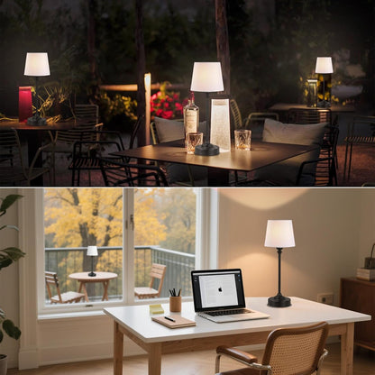 Rechargeable Cordless Table Lamp: 3000k Stepless Dimming, 1 Pack Brass 4000mAh Battery Operated Wireless Touch Lamp for Dining Table, Counter, Living Room, Bedroom