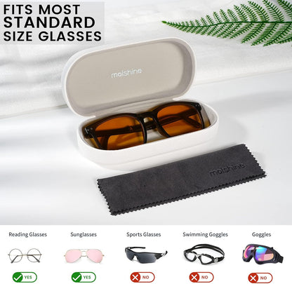 molshine Hard Shell Leather Sunglasses Case,Classic Large Glasses Case for Women Men,Sunglass Eyeglasses