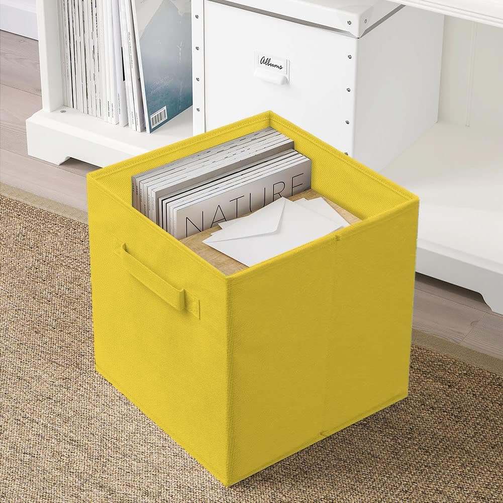 ShellKingdom Storage Bins, Foldable Fabric Storage Cubes And Cloth Organizer Drawer For Closet And Toys, 6 Pack (Lavender+Light Blue+Pink)