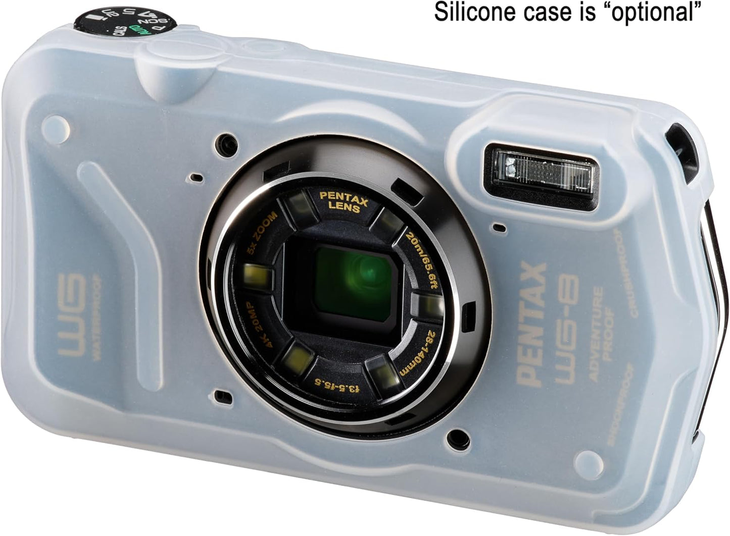 PENTAX WG-8 Black All-Weather Adventure Camera, Featuring Outstanding Waterproof, dustproof, Shock-Resistant Performance, Multi-Application Ring Light for Macro Photography and Webcam Function