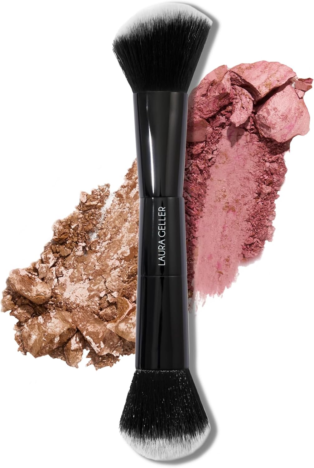 LAURA GELLER NEW YORK Dual-Ended Blush + Bronzer Brush - Blush Bronzer Contour Face Makeup Brush