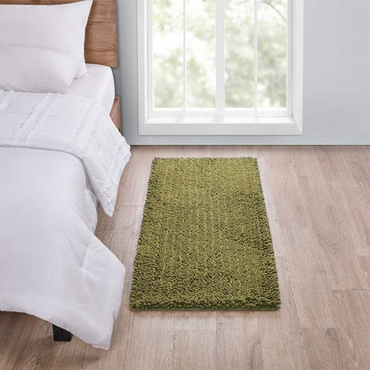 Walensee Bathroom Rug Non Slip Bath Mat (24x17 Inch Blush) Water Absorbent Super Soft Shaggy Chenille Machine Washable Dry Extra Thick Perfect Absorbant Best Small Plush Carpet for Shower Floor