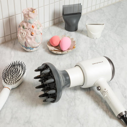 Wavytalk Hair Dryer with Diffuser, Blown Away Ionic Blow Dryer | 1875W Fast Drying, 3 Attachments for All Hair Types, Ceramic Technology, Compact Design, Lightweight and Quiet