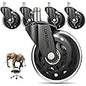 NATRKE Office Chair Wheel Replacement, 11×22 Office Chair Casters, 3" Rubber Caster Wheels for Swivel Chair for All Floors Hardwood Carpet, 5 Pack (Clear)