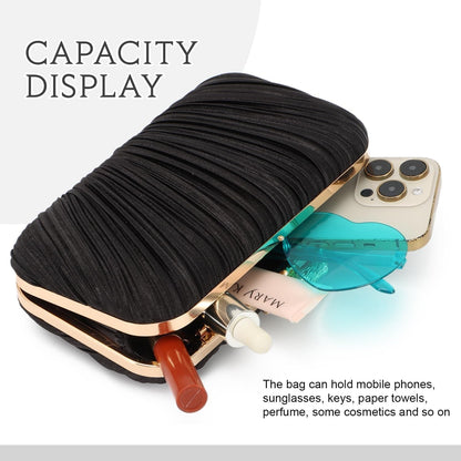 Clutch Purses for Women Evening Bag Pleated Clutch Bag with Chain Party Purses Handbag for Cocktail/Prom/Party/Wedding/Formal