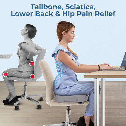 5 STARS UNITED Seat Cushion for Desk Chair - Tailbone, Coccyx Sciatica Pain Relief - Wheelchair Cushions, Black Mesh
