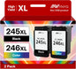245XL 246XL Combo Pack Compatible for Canon Ink 245 246 PG-245XL CL-246XL Work with Canon Pixma TS3120 MG2520 MX492 TR4520 TS202 MG2525 MG3022 MG2522 MG2922 MG2420 Remanufactured (Black, Tri-Color)