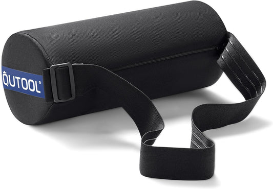 QUTOOL Lumbar Support Pillow for Office Chair – Lumbar Roll Cushion for Car Seat, Adjustable Strap, Soft Foam, Removable Washable Cover