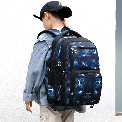 Boys Backpacks Primary Junior High School Bag Kids Bookbag with Lunch Bag 3 in 1 Casual Daypack Set Space Galaxy Durable Knapsack