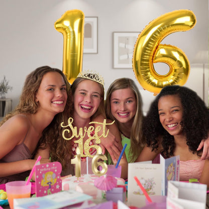 65th Birthday Decorations for Women, Including 65th Birthday Sash and Crown, Cake Topper and Candles, Number Balloons Rose Gold, 65 Year Old Gifts for Women