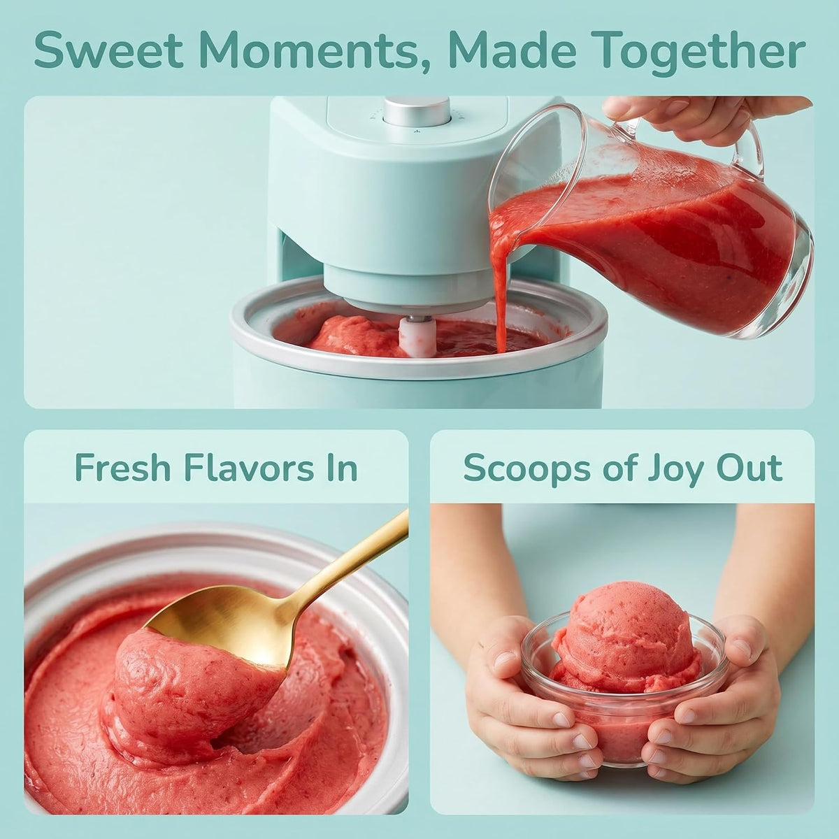 2026 New Small Home Mini Ice Cream Maker, Just 15 Minutes, One-touch Dessert Maker, Single Serving Of Gelato, Frozen Yogurt, Easy One-touch Dessert Maker For Families Pink