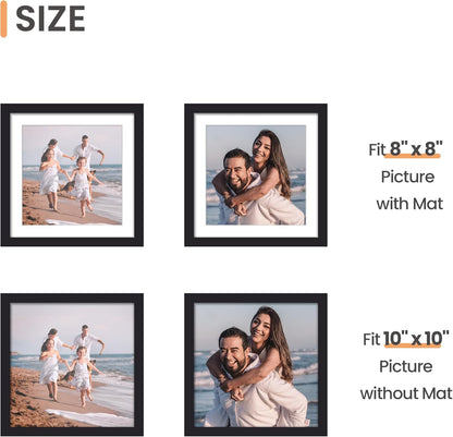 upsimples 11x14 Picture Frame, Display Pictures 8x10 with Mat or 11x14 Without Mat, Wall Hanging Photo Frames, Black