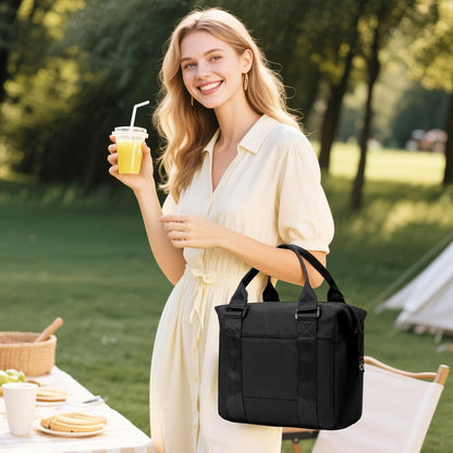 Lunch Bag Insulated Lunch Box Leakproof Lunch Tote Bags for Women Men,Portable Thermal Cooler Bag Lunch Containers with Shoulder Strap for Work, Family, Picnic, School, Outdoor,BBQ C2-Pinkpurple