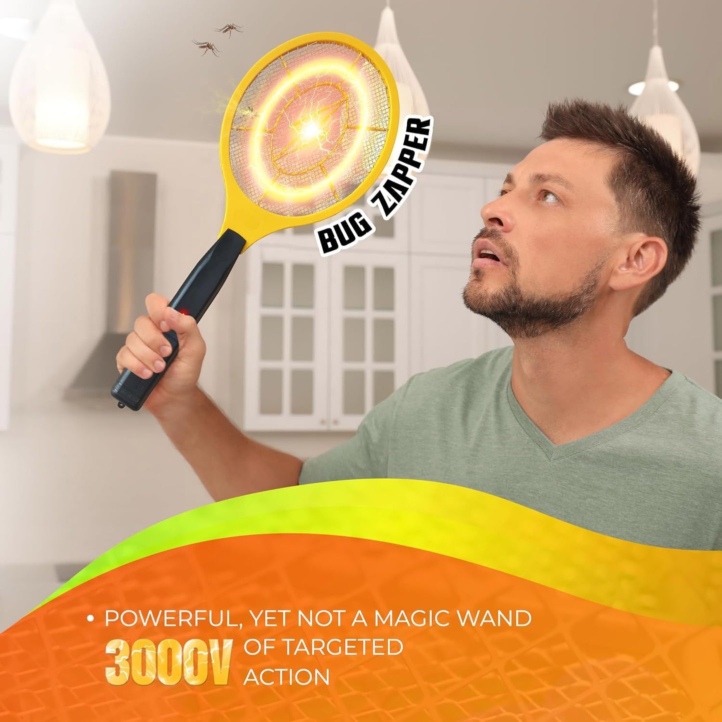 2 Pack Zapper Electric Zapper - Indoor Outdoor Zapping Racket for Control - Safe to Touch with 3-Layer Safety Mesh