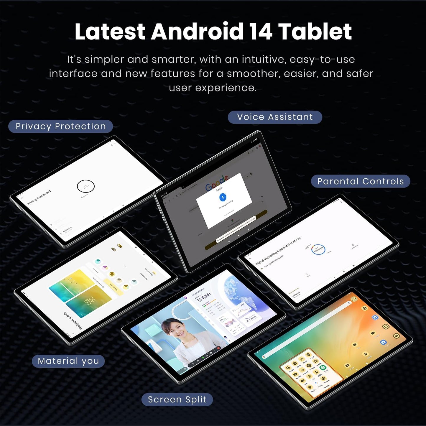 2025 Android Tablet, 10.1 Inch Android 14 Tablet Octa-Core, 12GB RAM+64GB ROM 1TB Expand, 2+8MP Camera, BT5, Tablets PC 2.4/5G WiFi 6,1080 IPS FHD Screen, Tablets Android Gifts for Men Women