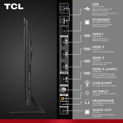 TCL 55-Inch Q7 QLED 4K Smart Q LED TV with Google TV (55QM750G, 2023 Model) Dolby Vision IQ, Dolby Atmos, HDR, Game Accelerator up to 240Hz, Voice Remote, Works with Alexa, Streaming Television