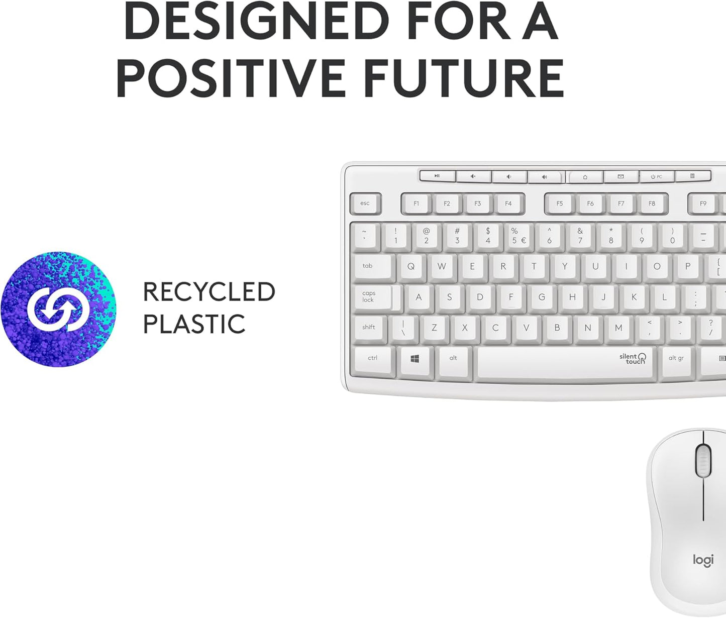 Logitech MK270 Wireless Keyboard and Mouse Combo for Windows, 2.4 GHz Wireless, Compact Mouse, 8 Multimedia and Shortcut Keys, 2-Year Battery Life, for PC, Laptop - Rose