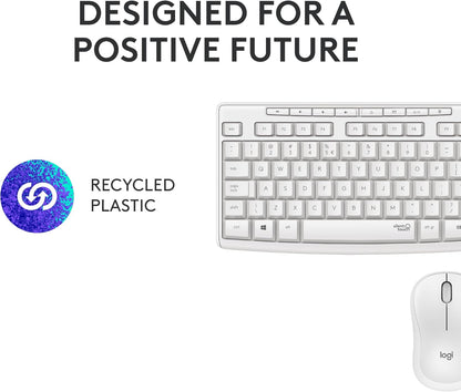 Logitech MK270 Wireless Keyboard and Mouse Combo for Windows, 2.4 GHz Wireless, Compact Mouse, 8 Multimedia and Shortcut Keys, 2-Year Battery Life, for PC, Laptop - Rose