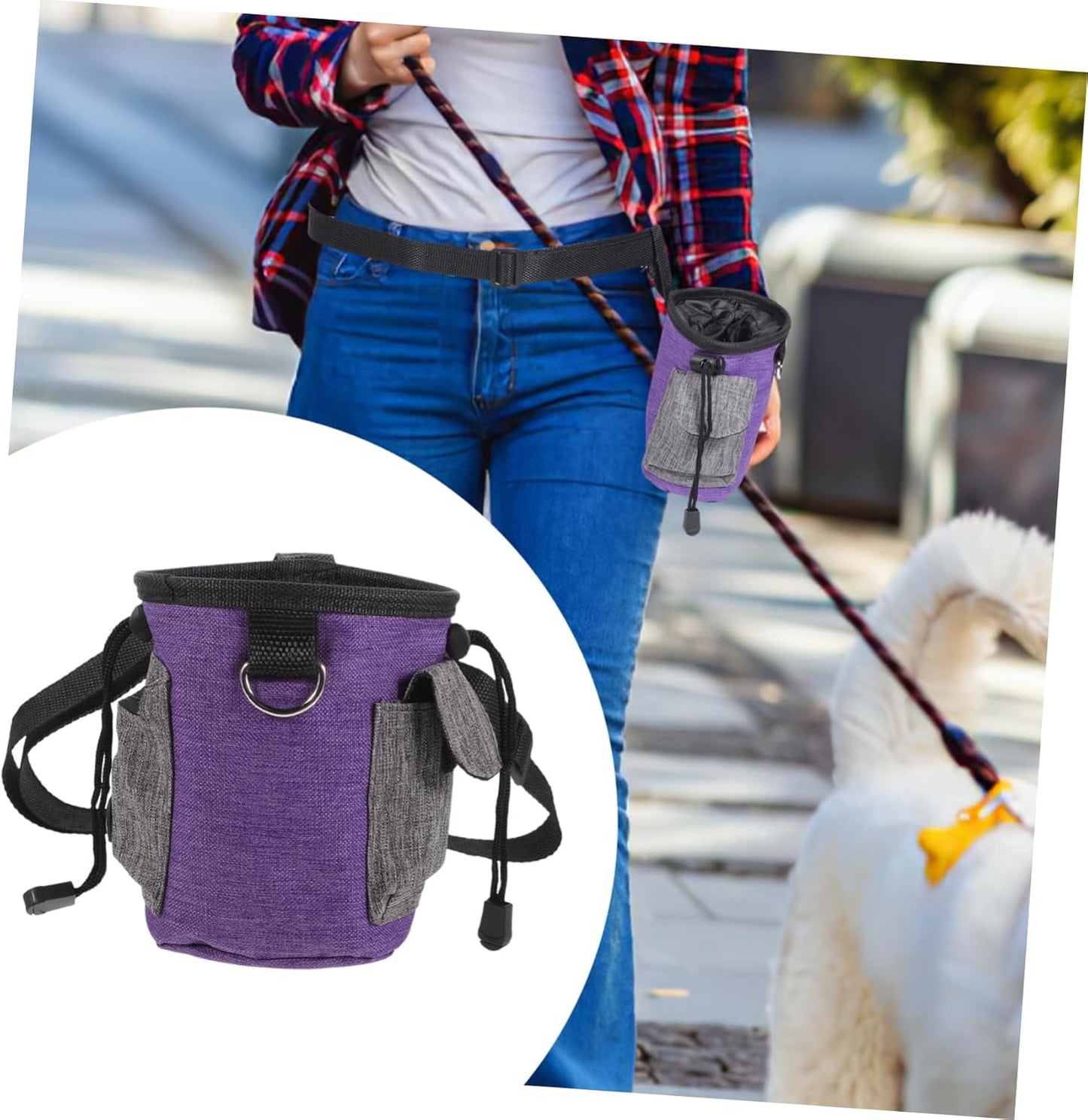 Kisangel Convenient Dog Treat Bag Portable Training Pouch for Dog Snacks Outdoor Walking Accessory