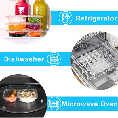 Pure Future 50-Piece Large Airtight Food Storage Containers with Lids, BPA-Free Stackable & Microwave Safe Kitchen Set for Meal Prep, Freezer Use - 25 Containers & Lids, Leakproof Design