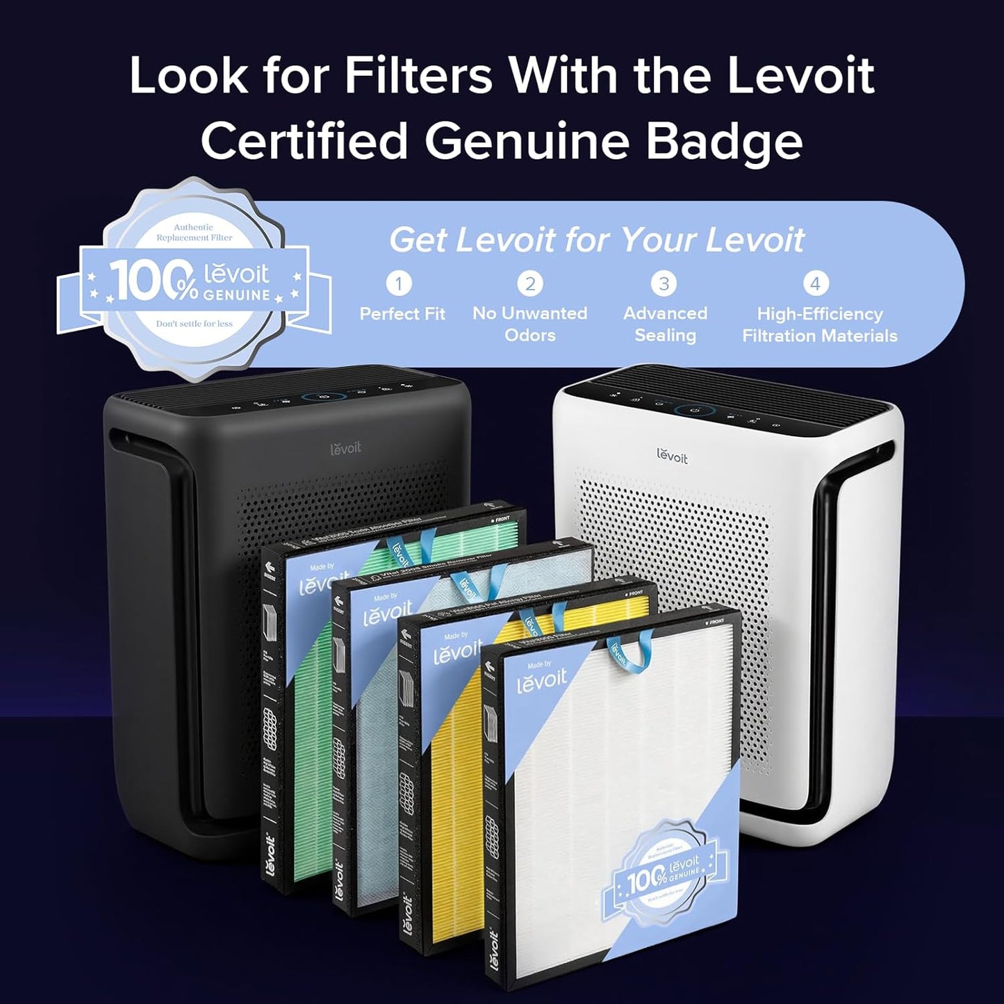 LEVOIT Air Purifiers Large Room bedroom Home Up to 1875 ft² with Washable Filters, Smart WiFi Air Quality Monitor, HEPA Sleep Mode and Auto Mode, Removes Allergies, Pet Hairs, Smoke, Dust, Vital 200S