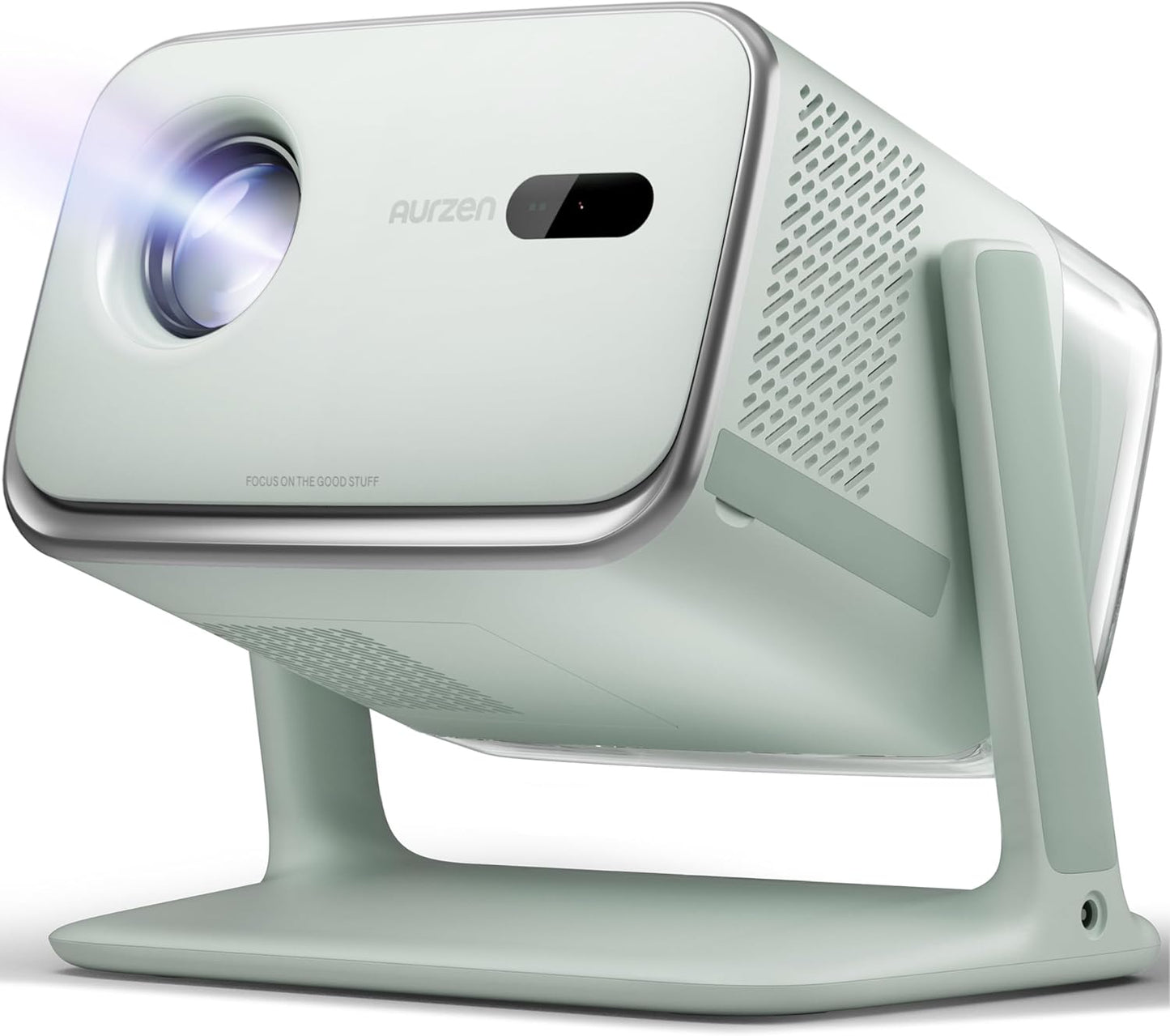 Aurzen Boom mini Google TV 4K Supported Smart Projector with WiFi and Bluetooth, Outdoor & Home Movie Projector with 20W Speakers DoIby Audio, Real-Time Focus & Keystone, 500 ANSI Lumens, Black