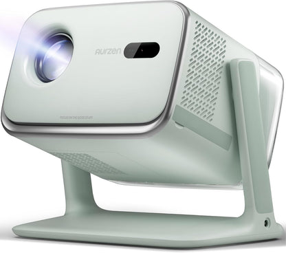 Aurzen Boom mini Google TV 4K Supported Smart Projector with WiFi and Bluetooth, Outdoor & Home Movie Projector with 20W Speakers DoIby Audio, Real-Time Focus & Keystone, 500 ANSI Lumens, Black