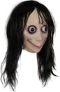 molezu Creepy Mask, Scary Challenge Games Evil Latex Mask with Long Hair, Halloween Costume Party Props