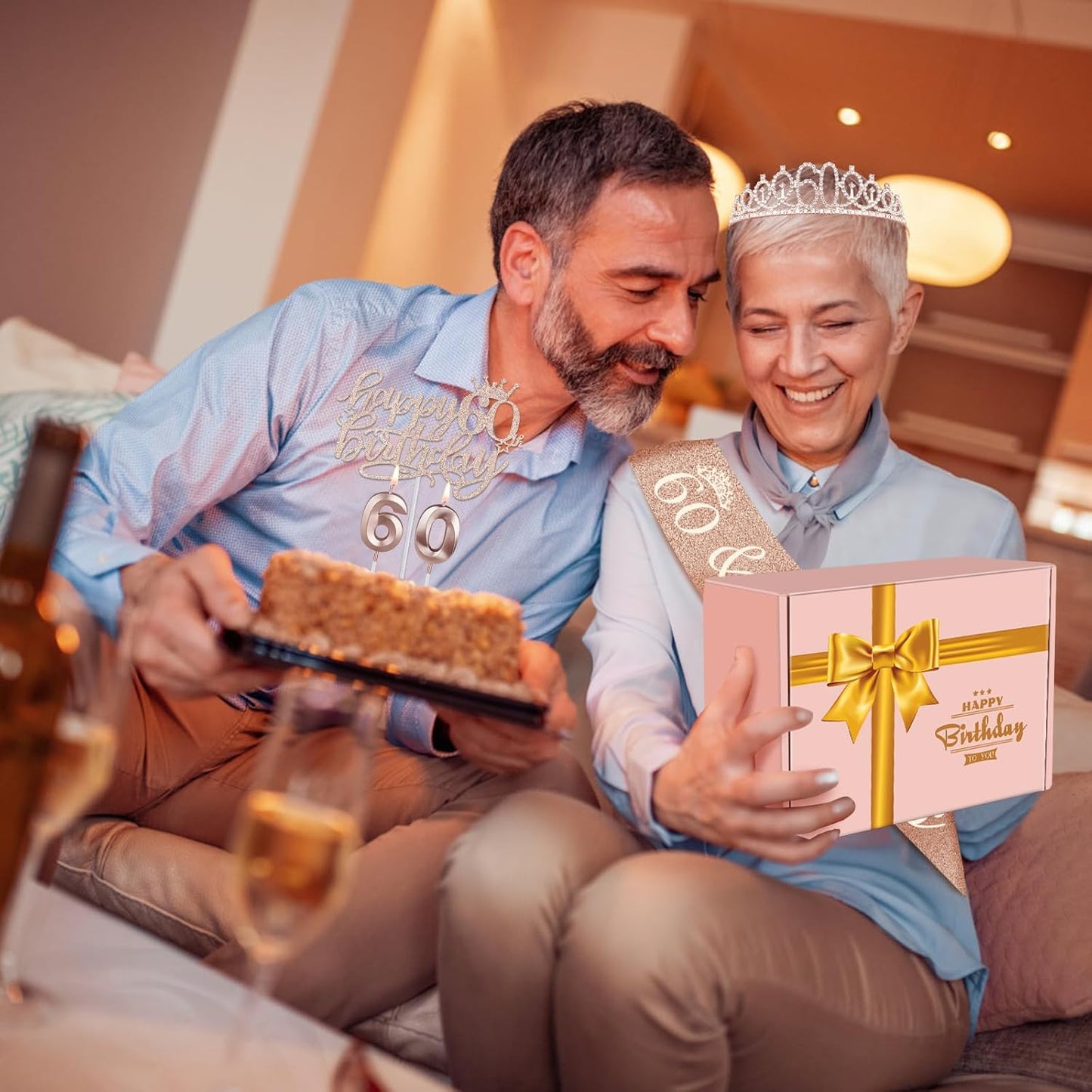 65th Birthday Decorations for Women, Including 65th Birthday Sash and Crown, Cake Topper and Candles, Number Balloons Rose Gold, 65 Year Old Gifts for Women