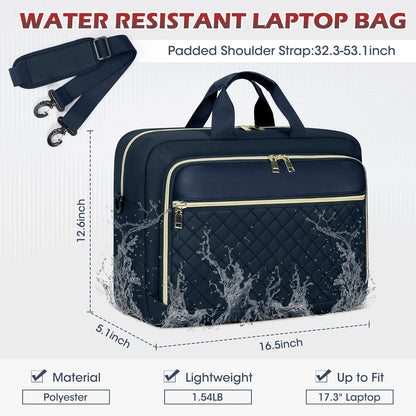 Laptop Bag 17 Inch Laptop Briefcase for Women Waterproof Computer Messenger Bag Professional Laptop Case for Business Work - PuriLite