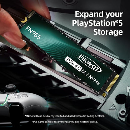 Fikwot FN950 2TB SSD M.2 2280 PCIe Gen4 x4 NVMe 1.4 Internal Solid State Drive - Speeds up to 4800MB/s, Dynamic SLC Cache,Compatible with Laptop,Desktop and Ps5