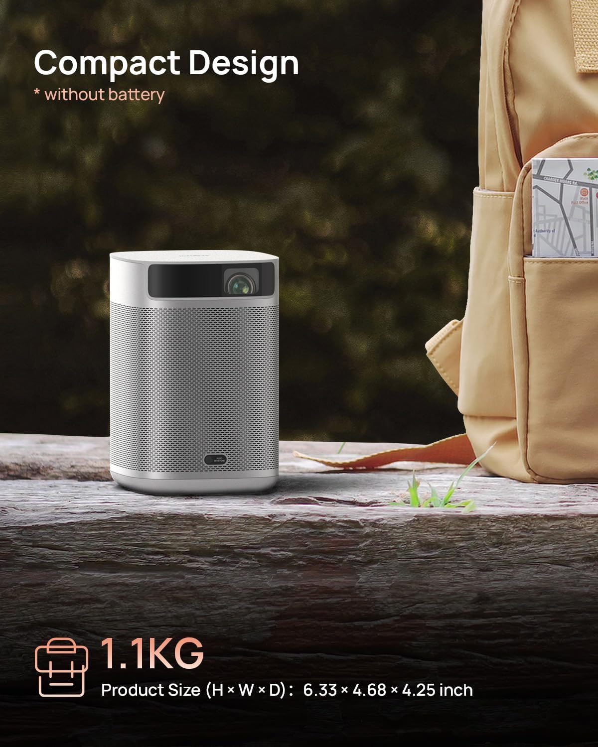 XGIMI MoGo 2 Projector, Mini Projector with WiFi and Bluetooth, 400 ISO Lumens Movie Projector, Android TV 11.0, 2X8W Speakers, Auto Focus, Object Avoidance, and Screen Adaption