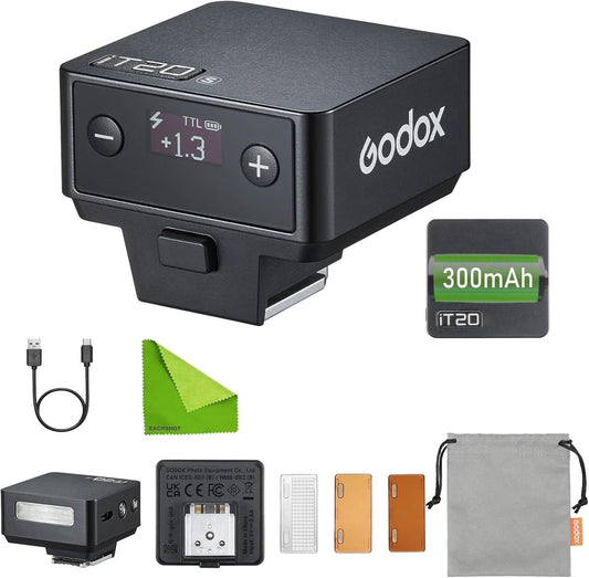 Godox iT20 Flash Speedlight for Sony – TTL Auto Lighting, 1.5s Quick Recycle, 700 Shots Capacity, with Magnetic Color Filters (Black)
