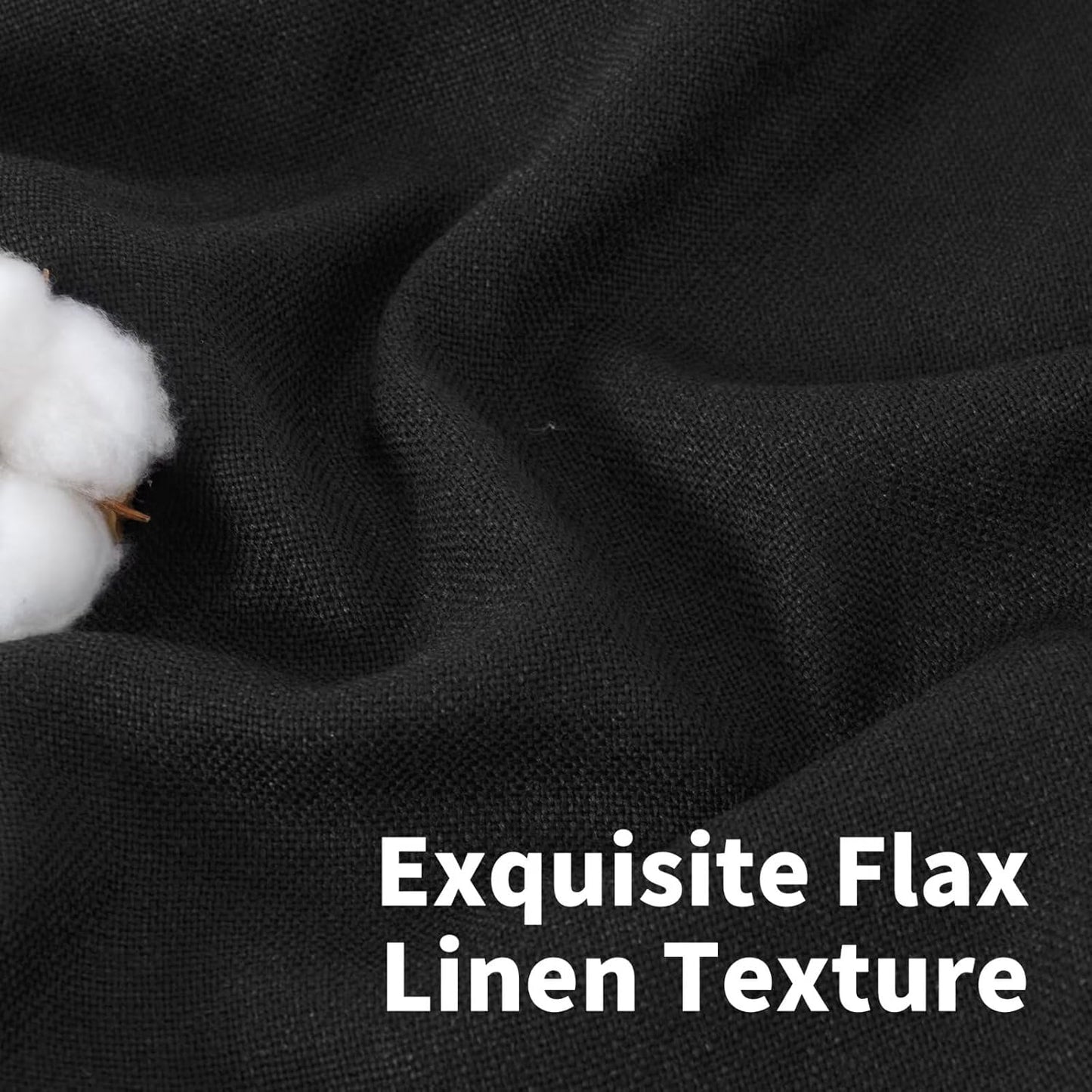 YoungsTex Natural Linen Curtains 84 Inch Long for Living Room Bedroom Grommet Top Light Filtering Privacy Linen Textured Window Semi Sheer Drapes, 2 Panels, 52x84 Inch, Natural