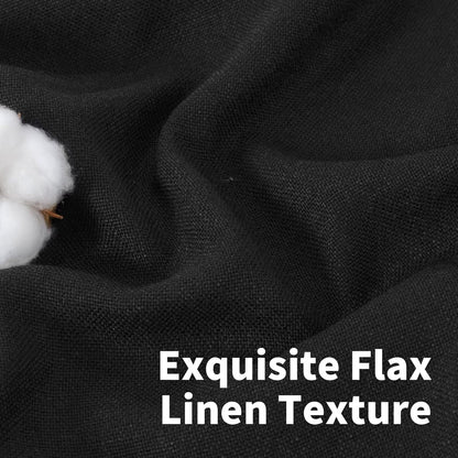 YoungsTex Natural Linen Curtains 84 Inch Long for Living Room Bedroom Grommet Top Light Filtering Privacy Linen Textured Window Semi Sheer Drapes, 2 Panels, 52x84 Inch, Natural