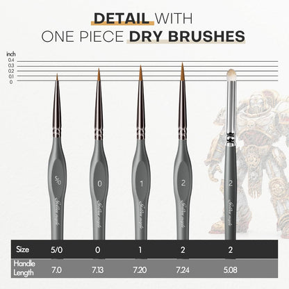 Detail Paint Brushes Set 10pcs Miniature Brushes for Fine Detailing & Art Painting - Acrylic, Watercolor,Oil,Models